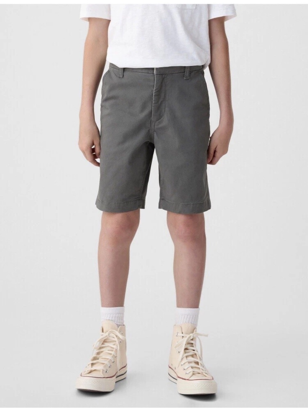 GAP Boys NWT Dressy Flat-Front Khaki Shorts w/ Adjustable Waist & Pockets Sz 12H - Picture 7 of 7